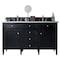 James Martin Vanities Brittany 60in Double Vanity, Black Onyx w/ 3 CM Carrara Marble Top 650-V60D-BKO-3CAR - alternate 1